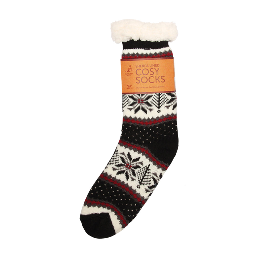 Sherpa Black Slipper Socks