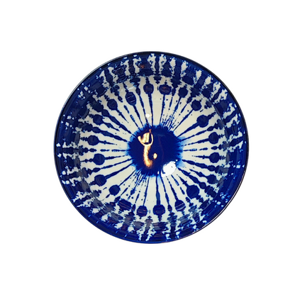 Blue & White Tie Dye Dip Bowl (15cm)