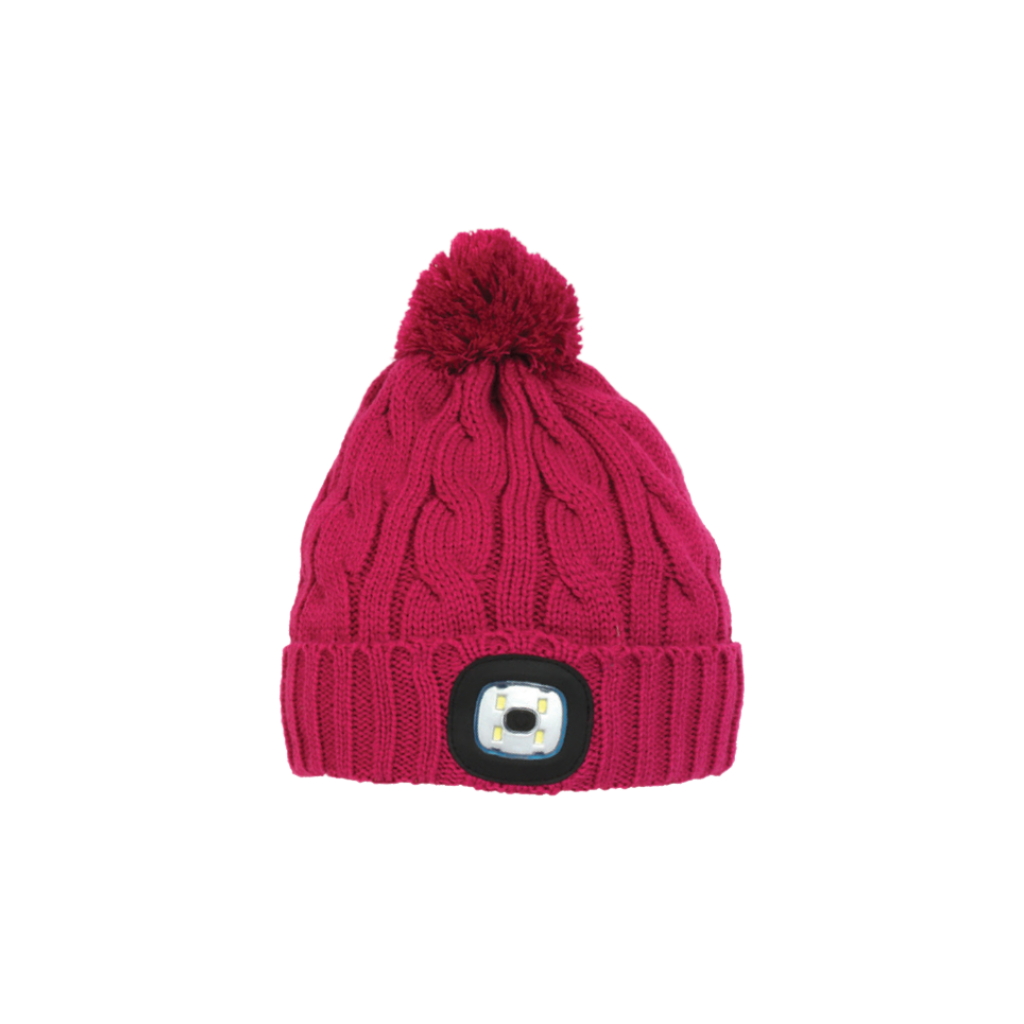 Pink LED Light Waterproof Bobble Hat