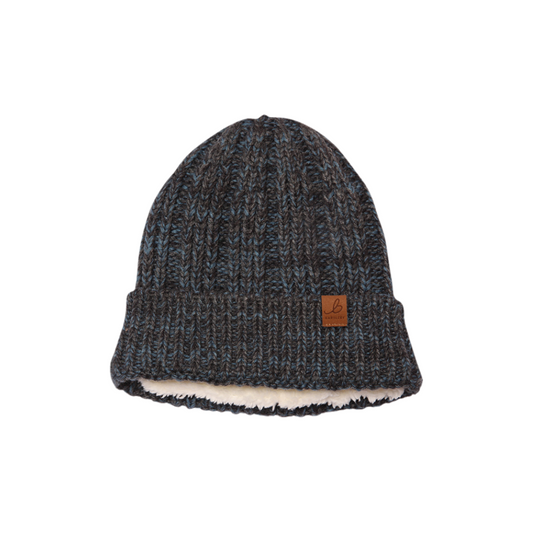 Blue & Grey Recycled Chunky Knit Waterproof Beanie