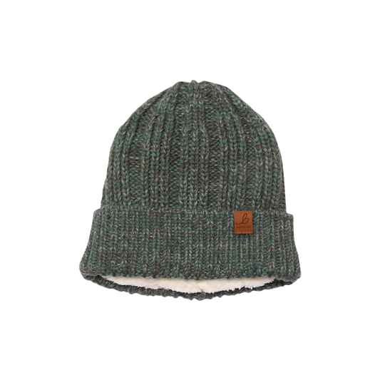 Green Recycled Chunky Knit Waterproof Beanie