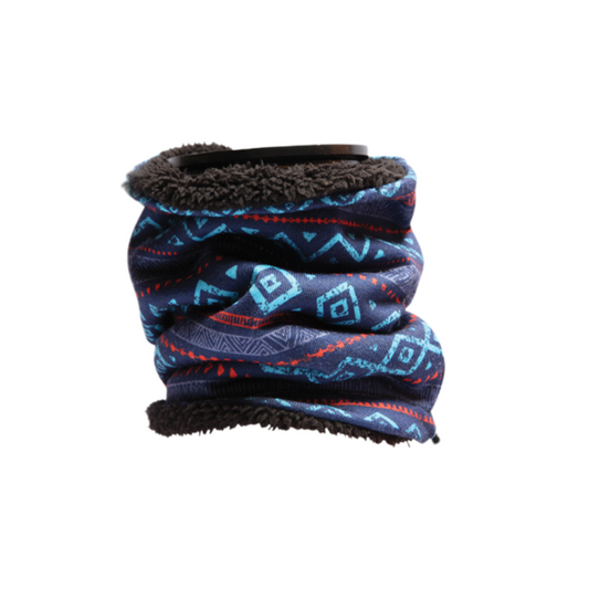 Patterned Navy Blue Neck Warmer