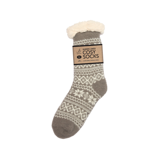 Cosy Light Grey Slipper Socks