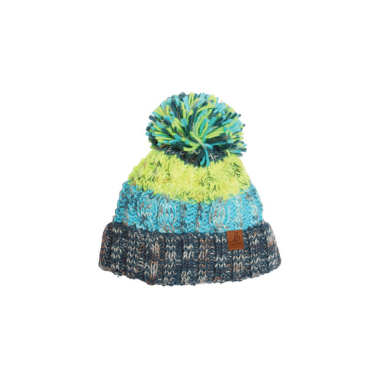 Blue Stripe Waterproof Bobble Hat (Kids)