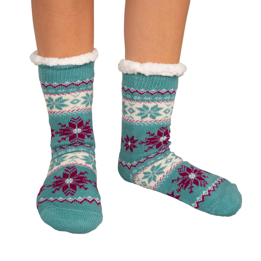 Sherpa Teal Slipper Socks