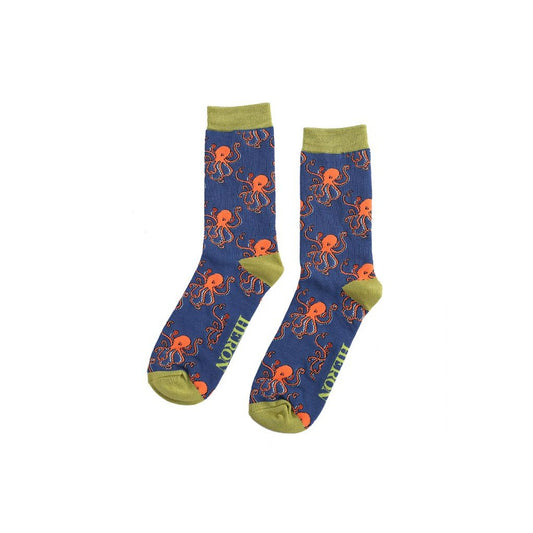 Mr Sparrow Navy Octopus Socks