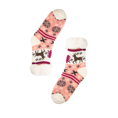 Sherpa Nordic Pink Slipper Socks