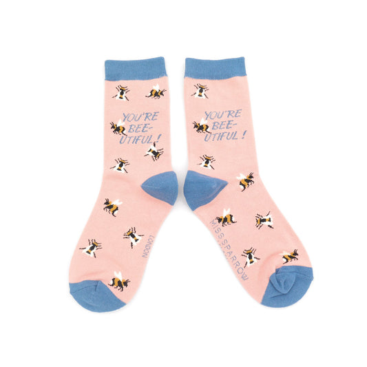 Miss Sparrow Pink Bee-utiful Socks