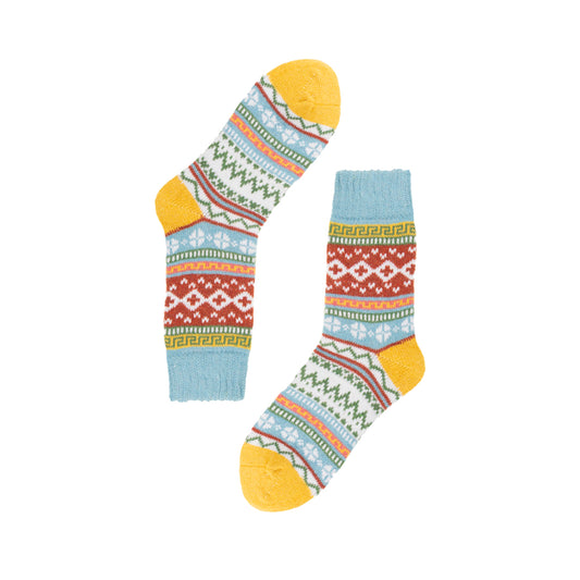 Fair Isles Patterned Yellow Socks