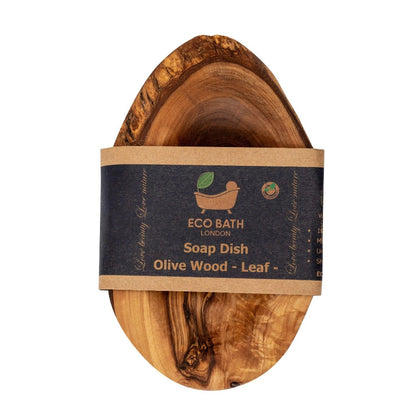 Eco Bath Olive Wood Leaf Soap Dish