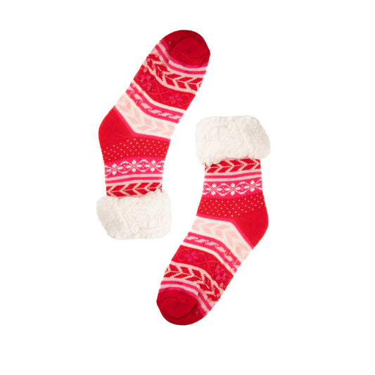 Sherpa Red Slipper Socks