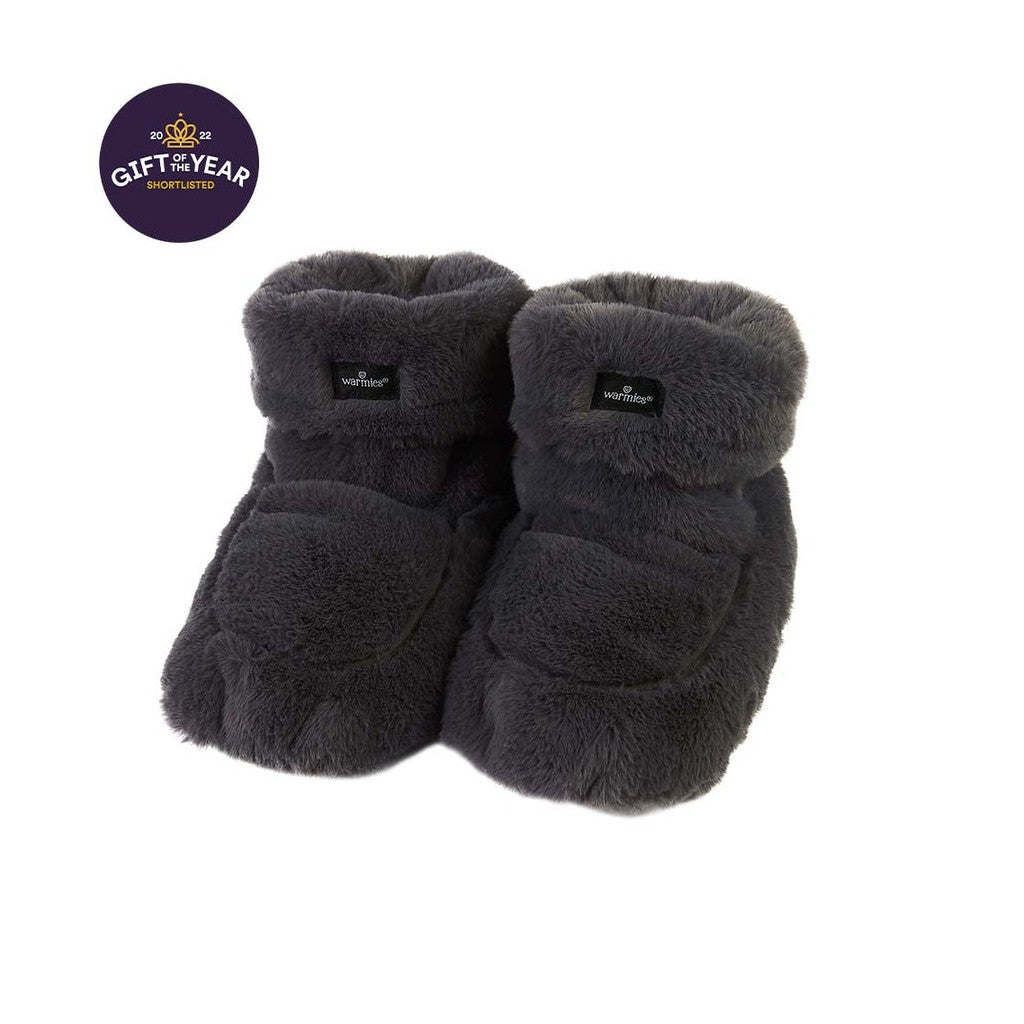 Warmies Luxury Heatable Steel Grey Slipper Boots