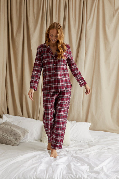 Luxury Plaid Bordeaux Pyjamas