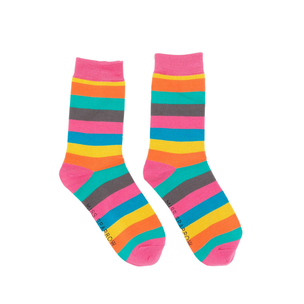 Miss Sparrow Bright Stripes Socks – Keep Cosy